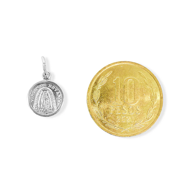 Colagante Medalla Virgen De Betania 10mm Plata Fina 925 5
