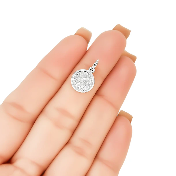 Colgante Medalla Santisima Trinidad 10mm Plata Fina 925 2