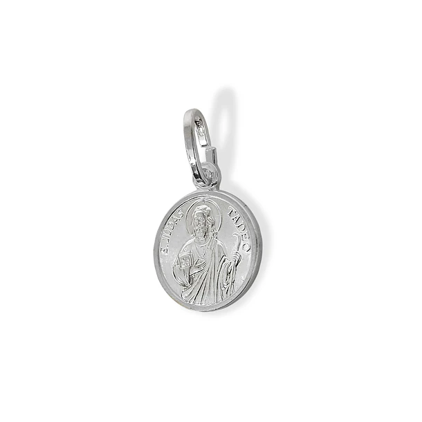 Colgante Medalla San Judas Tadeo 12mm Plata Fina 925 4