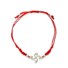 Pulsera Celta Plata Fina 925 Cordón Rojo Ajustable  3