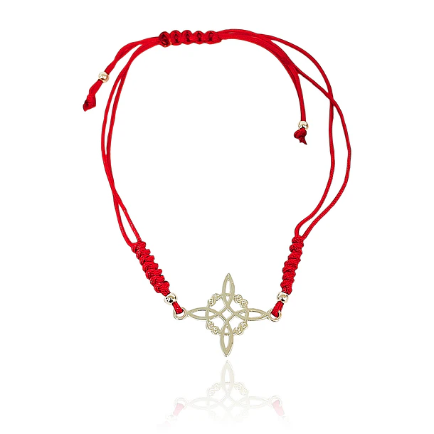 Pulsera Nudo De Bruja Plata Fina 925 Cordón Rojo Nudo Serpiente Ajustable 