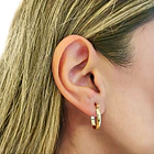 Aros Argolla Ovalada Bisagra Enchapado Oro 18K 2