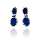 Aros Lapislázuli Bisagra Ovalado Plata Fina 950 1