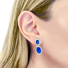 Aros Lapislázuli Bisagra Ovalado Plata Fina 950 2