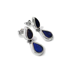 Aros Lapislázuli Bisagra Gota Plata Fina 950 3
