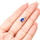 Set Aros Colgante Gota Liso Lapislázuli Plata Fina 950 3