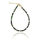 Pulsera Rubí Zoisita Facetada 3mm Mostacilla Enchapado Oro 18K 1