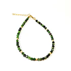 Pulsera Rubí Zoisita Facetada 3mm Mostacilla Enchapado Oro 18K 3