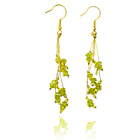 Aros Peridot Hilos Dorado Gancho Enchapado Oro 18K 1