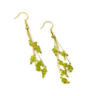 Aros Peridot Hilos Dorado Gancho Enchapado Oro 18K 3