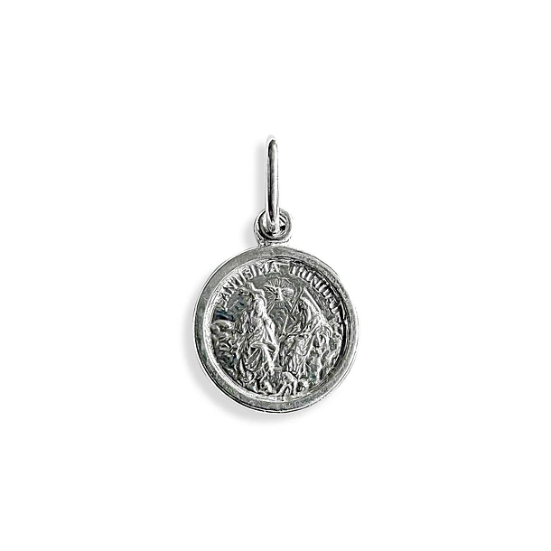 Colgante Medalla Santisima Trinidad 10mm Plata Fina 925