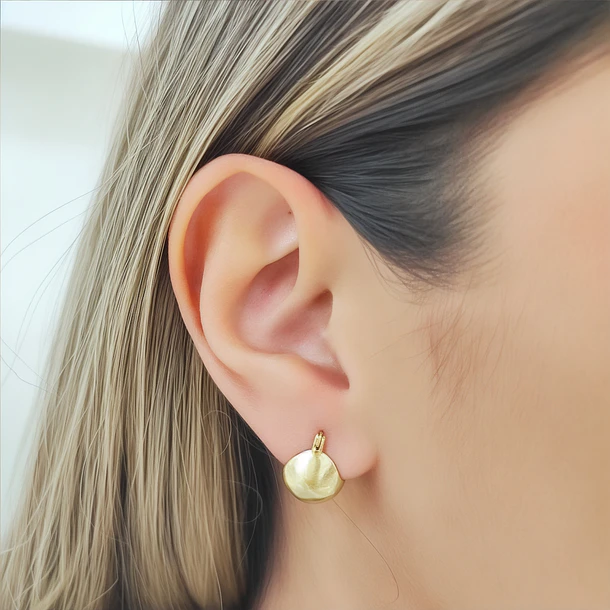 Aros Argolla Lisa Bombé Enchapado Oro 18K