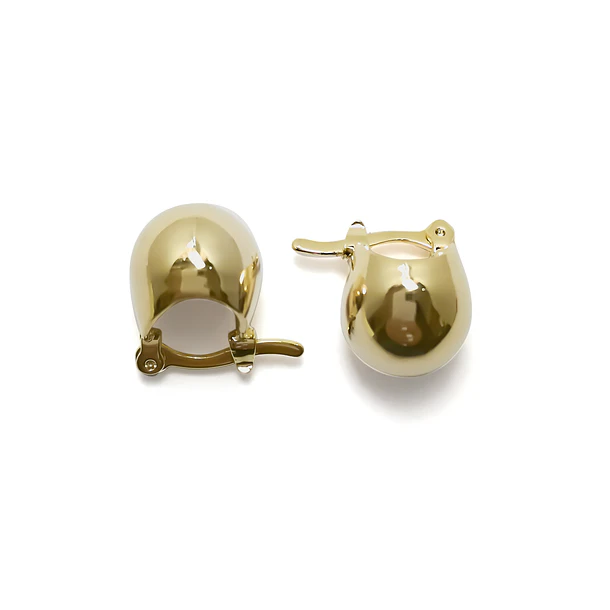Aros Argolla Lisa Bombé Enchapado Oro 18K 3