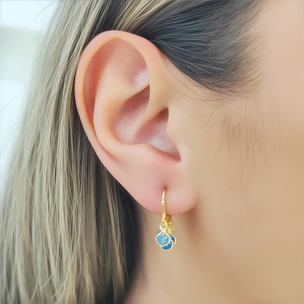 Aros Argolla 3 Circones Enchapado Oro 18K 7