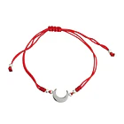 Pulsera Luna Invertida Plata Fina 925 Cordón Rojo 1