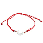 Pulsera Luna Invertida Plata Fina 925 Cordón Rojo 3
