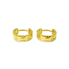 Aros Argolla Bisagra Tornillo Enchapado Oro 18K 3