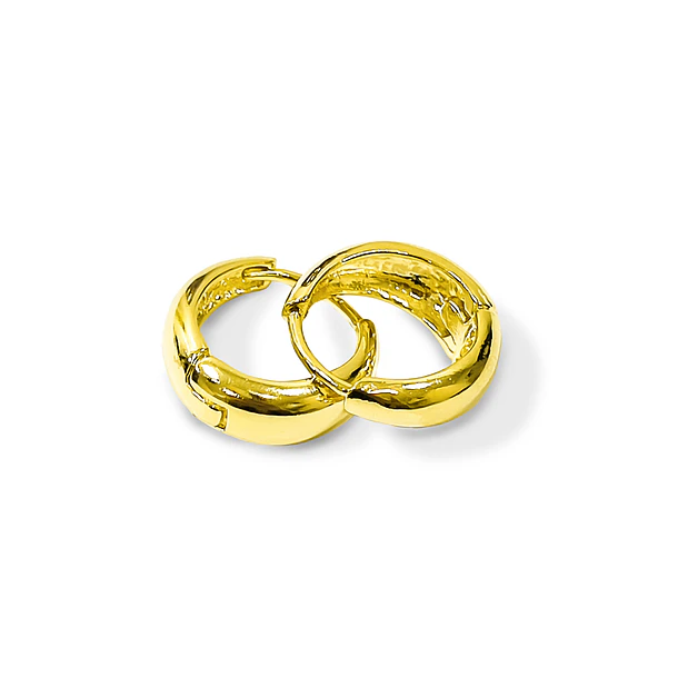 Aros Argolla Bisagra Bote Enchapado Oro 18K 3