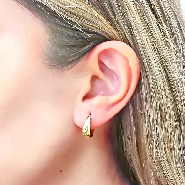 Aros Argolla Bisagra Bote Enchapado Oro 18K 2