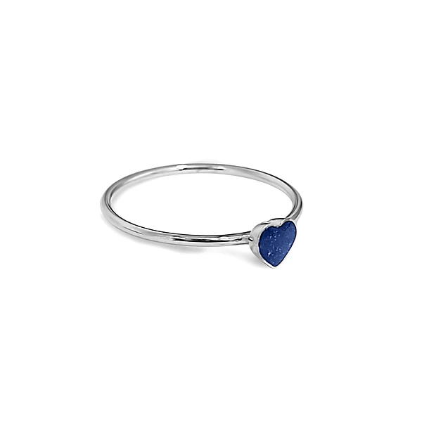 Anillo Lapislázuli Fino Corazón Plata Fina 925 3
