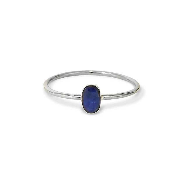 Anillo Lapislázuli Fino Ovalado Plata Fina 925 1