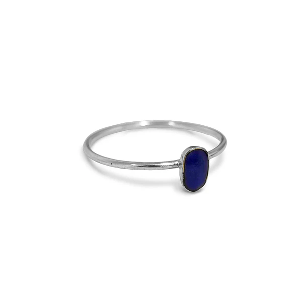 Anillo Lapislázuli Fino Ovalado Plata Fina 925 3
