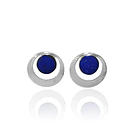 Aros Redondo Lapislázuli Calado Borde Plata Fina 950 1