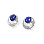 Aros Redondo Lapislázuli Calado Borde Plata Fina 950 3