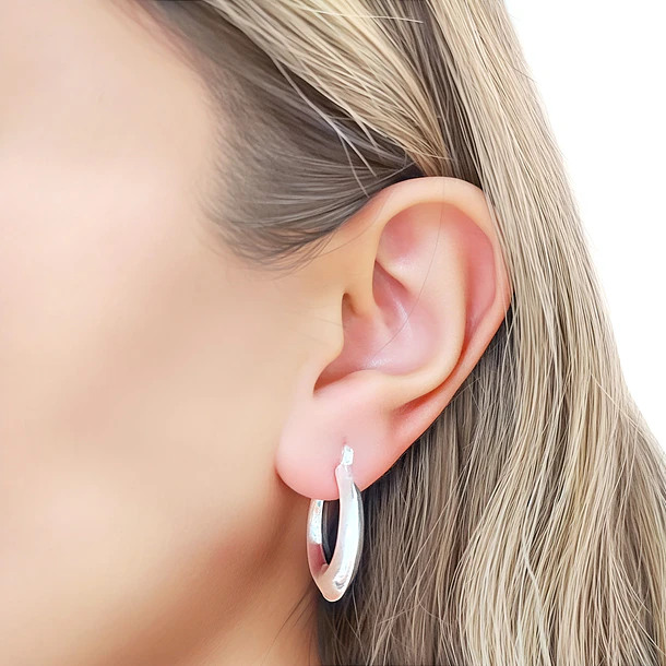 Aros Argolla Bote Dominga Plata Fina 925