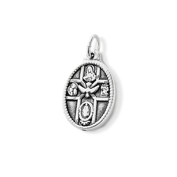 Colgante Medalla Santisima Trinidad Plata Fina 925 4
