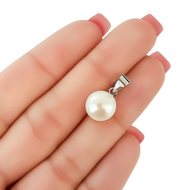Colgante Perla De Río 10mm Plata Fina 925 2