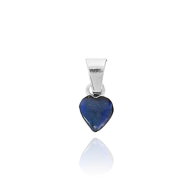 Colgante Corazón 7mm Lapislázuli Plata Fina 950 1