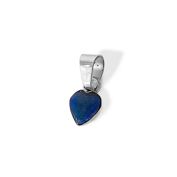 Colgante Corazón 7mm Lapislázuli Plata Fina 950 3