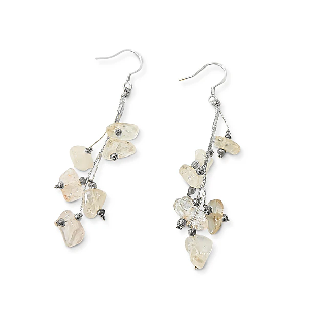 Aros Cuarzo Rosa Hilo Platedao Gancho Plata Fina 925 3