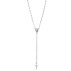 Collar Rosario Virgen De Los Rayos Mini Cadena Limada Plata Fina 925 1