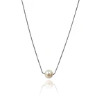 Collar Perla De Río 7mm Cadena Veneciana Plata Fina 925 1
