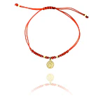 Pulsera San Benito Enchapado Oro 18K Cordón Rojo Nudo Serpiente Ajustable  1