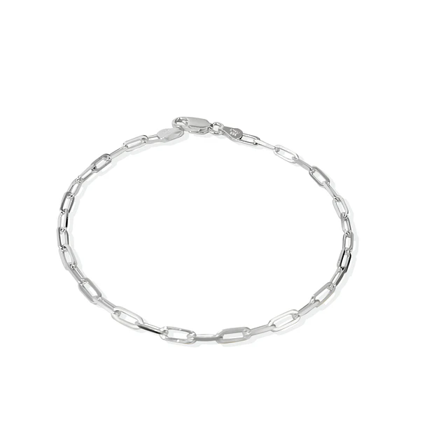 Pulsera Eslabón Largo Plata Fina 925 3