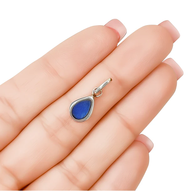 Set Lapislázuli Aros Colgante Gota Gancho Plata Fina 950 3