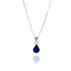 Collar Lapislázuli Gota Plata Fina 1
