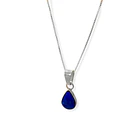 Collar Lapislázuli Gota Plata Fina 3