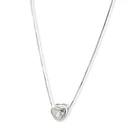 Collar Punto De Luz Corazón Blanco Plata Fina 925 4