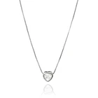 Collar Punto De Luz Corazón Blanco Plata Fina 925 1