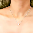 Collar Punto De Luz Corazón Blanco Plata Fina 925 2