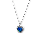 Collar Corazón Ópalo Reconstituido Plata Fina 925 3