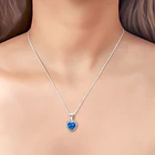 Collar Corazón Ópalo Reconstituido Plata Fina 925 2