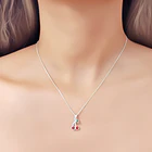Collar Cereza Esmaltada Cadena Veneciana Plata Fina 925 2