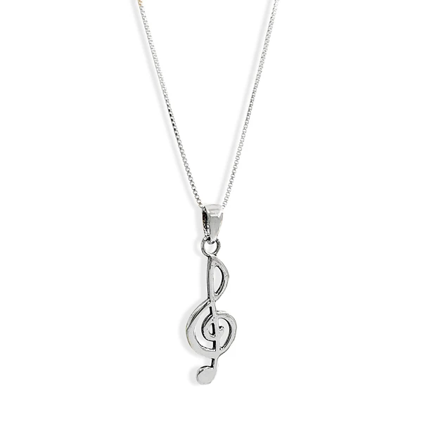 Collar LLave De Sol Cadena Veneciana Plata Fina 925 3