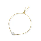 Pulsera Trébol Perla Sintética Enchapado Oro 18K Adaptable 3