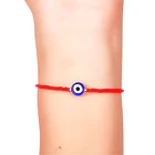 Pulsera Ojo Turco Azul Cristal Rojo Mostacilla Enchapado Oro 18K 2